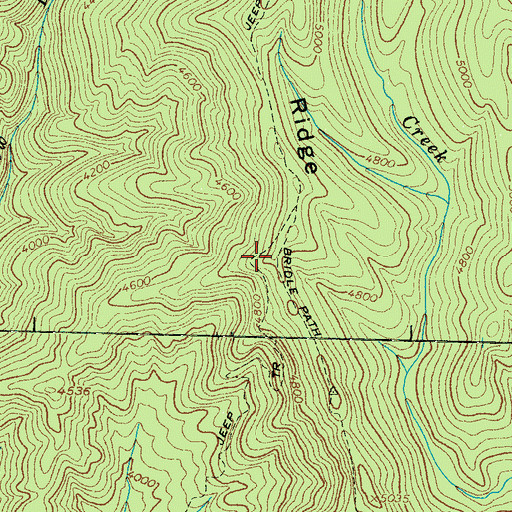 Topographic Map of Long Ridge, NC