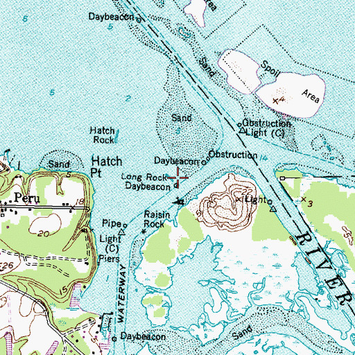 Topographic Map of Long Rock, NC