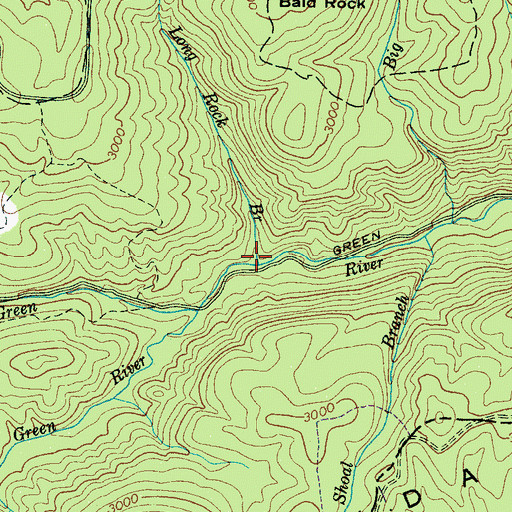 Topographic Map of Long Rock Branch, NC