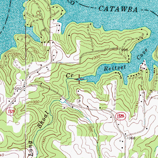 Topographic Map of Long Shoal Creek, NC