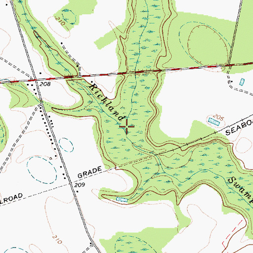 Topographic Map of Long Swamp, NC