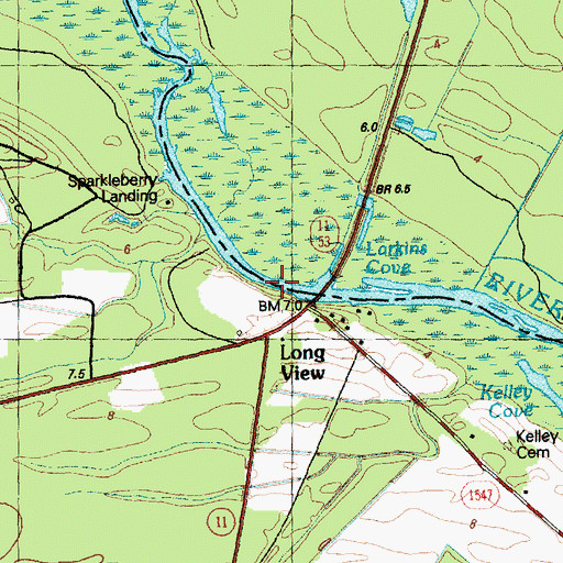 Topographic Map of Long View, NC
