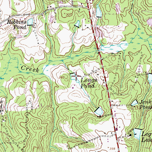 Topographic Map of Longs Pond, NC