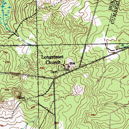 Topographic Map of Longstreet Church, NC