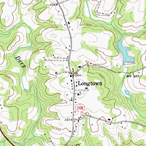 Topographic Map of Longtown, NC