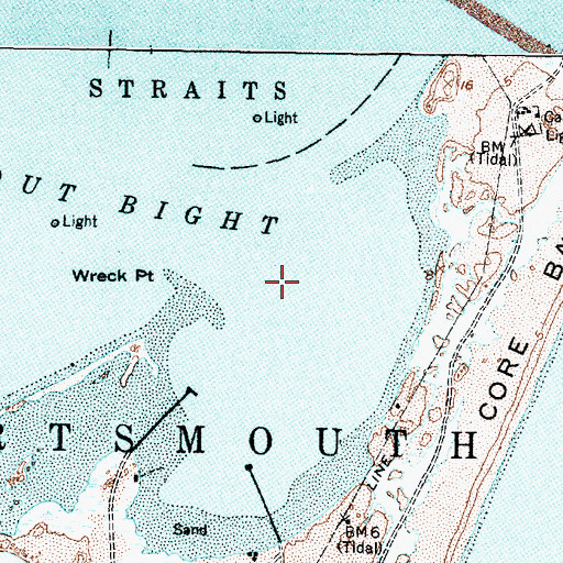 Topographic Map of Lookout Bight, NC
