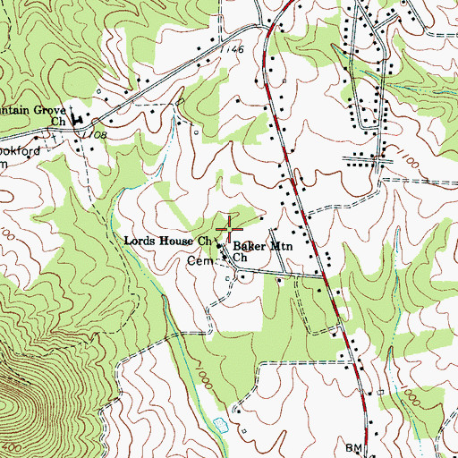 Topographic Map of Lords House Church, NC