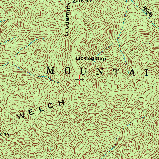 Topographic Map of Loudermilk Ridge, NC