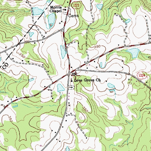 Topographic Map of Love Grove Church, NC