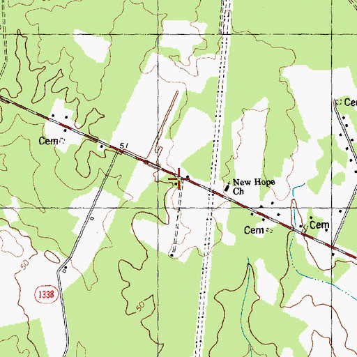 Topographic Map of Love Grove School, NC