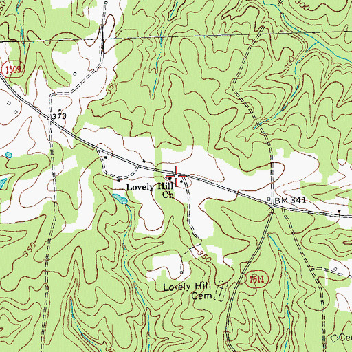 Topographic Map of Lovely Hill Church, NC