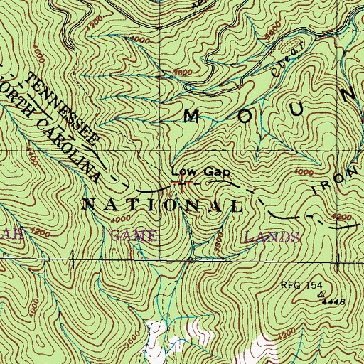 Topographic Map of Low Gap, NC