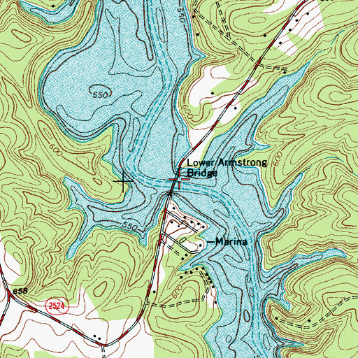 Topographic Map of Lower Armstrong Bridge, NC