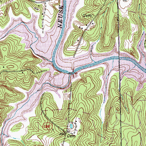Topographic Map of Lower Barton Creek, NC