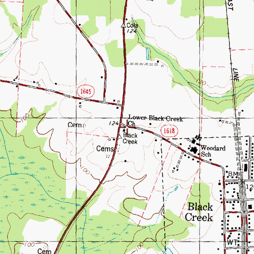 Topographic Map of Lower Black Creek Church, NC