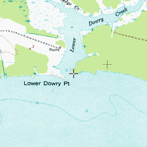 Topographic Map of Lower Dowry Creek, NC