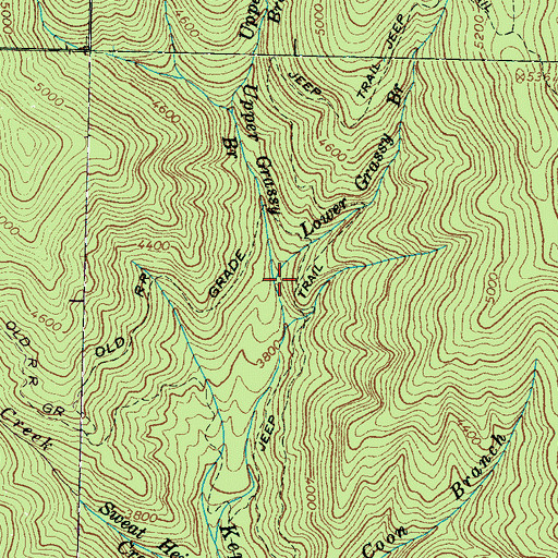 Topographic Map of Lower Grassy Branch, NC