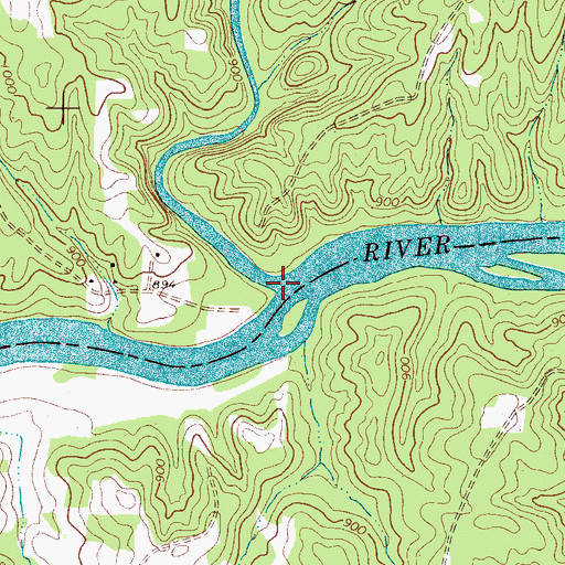 Topographic Map of Lower Little River, NC