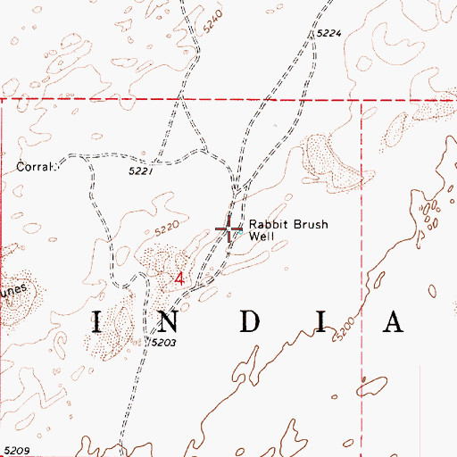 Topographic Map of Rabbit Brush Well, AZ