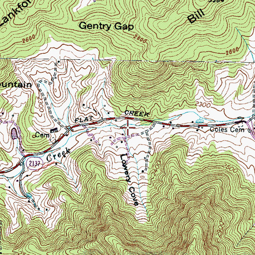 Topographic Map of Lowery Cove, NC