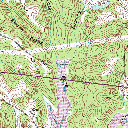 Topographic Map of Lowery Creek, NC