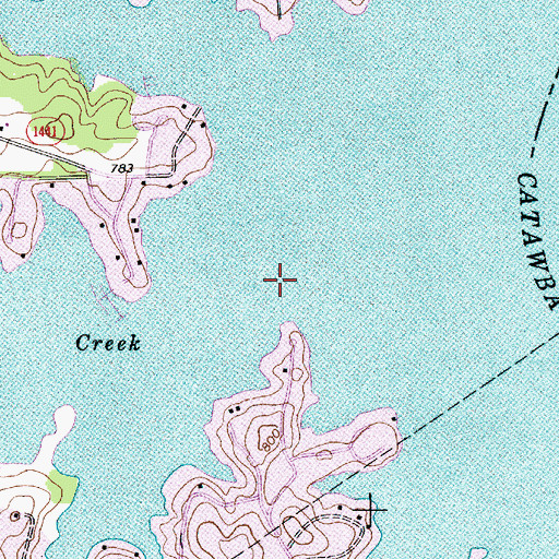 Topographic Map of Lucky Creek, NC