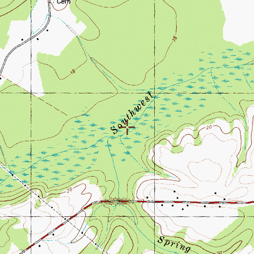 Topographic Map of Lucy Branch, NC