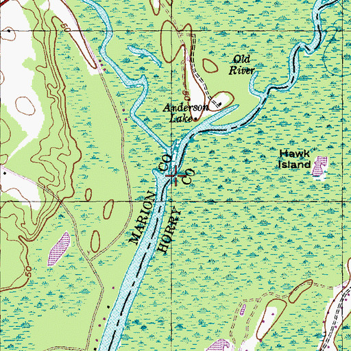 Topographic Map of Lumber River, SC
