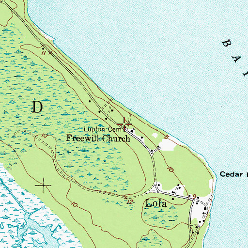Topographic Map of Lupton Cemetery, NC