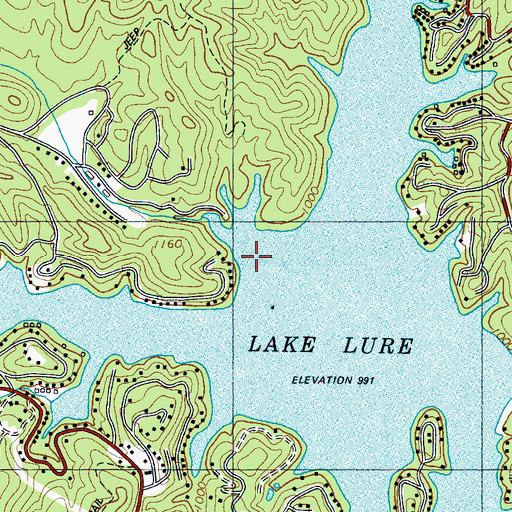 Topographic Map of Lake Lure, NC