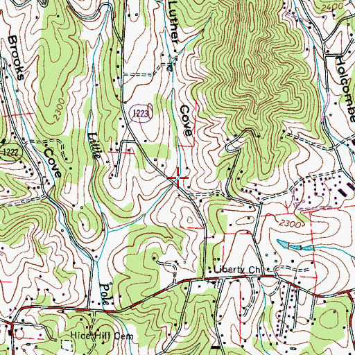 Topographic Map of Luther Cove, NC