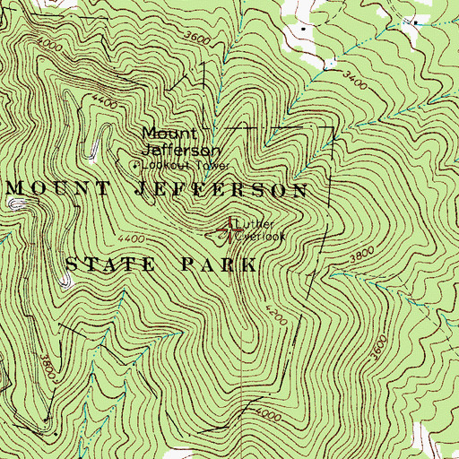 Topographic Map of Luther Overlook, NC