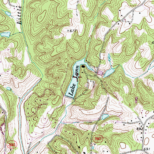 Topographic Map of Lake Lynn, NC