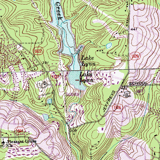 Topographic Map of Lake Lynn, NC