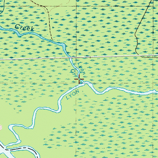Topographic Map of Lyon Creek, NC