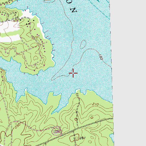 Topographic Map of Lyons Creek, NC