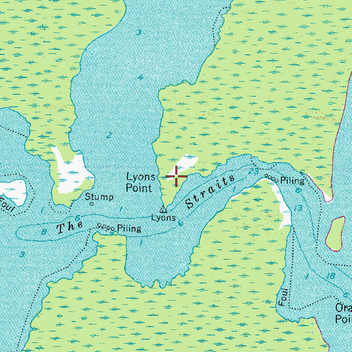 Topographic Map of Lyons Point, NC