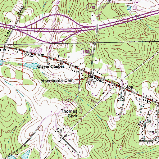 Topographic Map of Macedonia Cemetery, NC