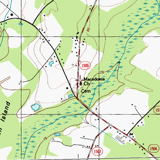 Topographic Map of Macedonia Church, NC