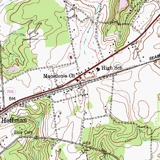 Topographic Map of Macedonia Church, NC