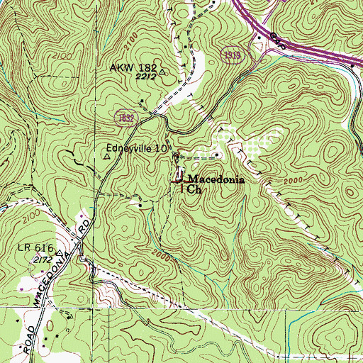 Topographic Map of Macedonia Church, NC