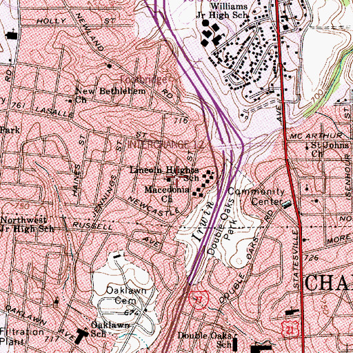 Topographic Map of Macedonia Church, NC