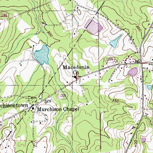 Topographic Map of Macedonia Church, NC
