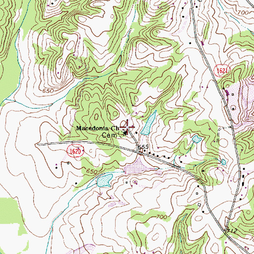 Topographic Map of Macedonia Church, NC
