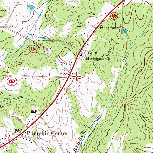 Topographic Map of Macedonia Church, NC