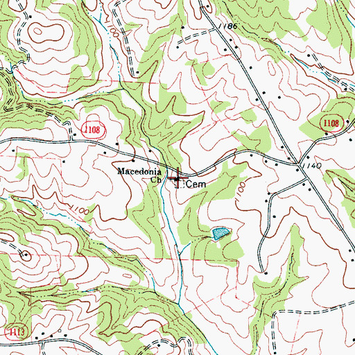 Topographic Map of Macedonia Church, NC