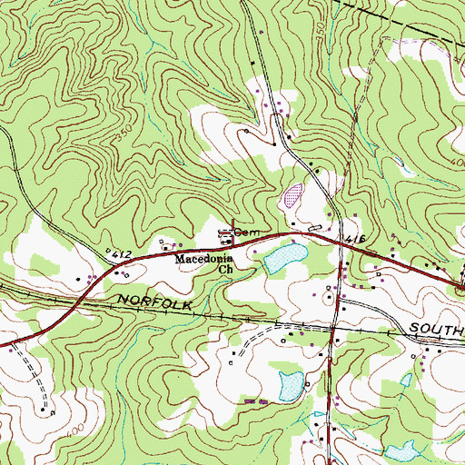 Topographic Map of Macedonia Church, NC
