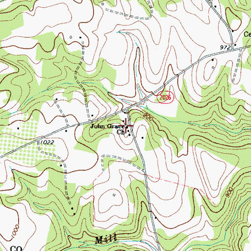 Topographic Map of Macedonia Church, NC