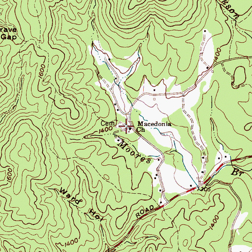 Topographic Map of Macedonia Church, NC