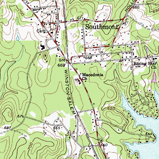 Topographic Map of Macedonia United Methodist Church, NC